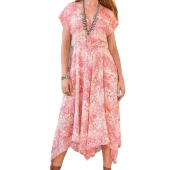 SUNDANCE Avonlea Floral Silk Asymmetrical Dress - Picture 1 of 6
